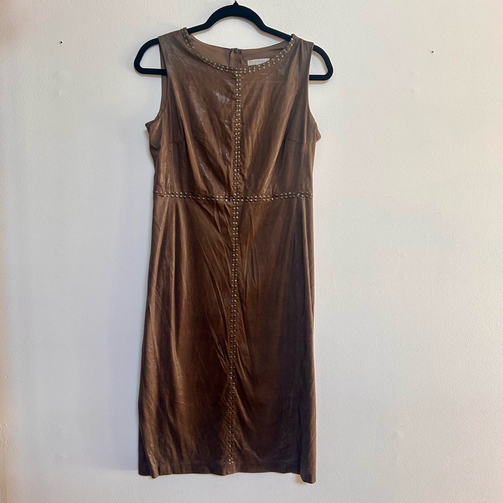 Elegant Brown Sleeveless Dress